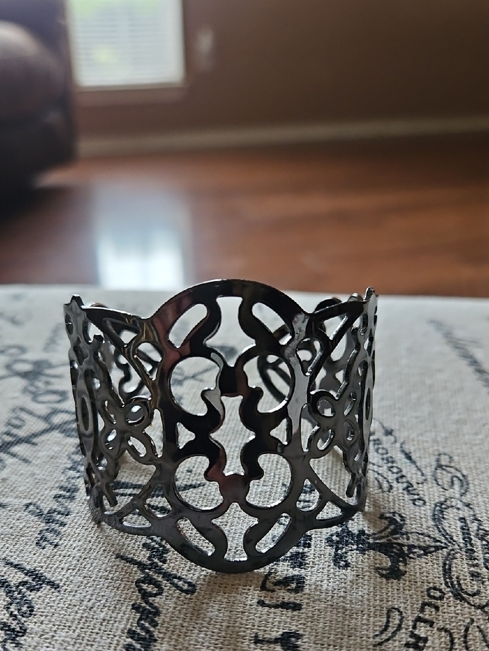 Lia Sophia Filigree Cutout Silver-Tone Cuff Bracelet